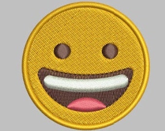 SMILE EMOJI EMBROIDERY File, Emoji Digital, Trendy Embroidery, Machine Embroidery In Stitch Design, Famous Embroidery, Digital Download