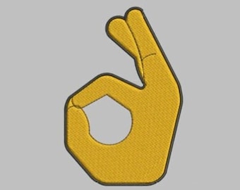 OK EMOJI EMBROIDERY File Okay Hand Emoji Digital Trendy - Etsy Denmark