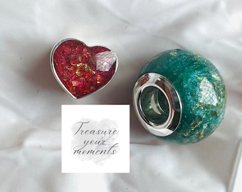 Sterling Silver Cremation Charm: Pandora Compatible, Pet/Human Ashes Keepsake