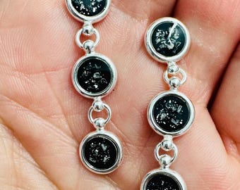 925 Solid Silver Drop Circle Earrings, pet cremation keepsake