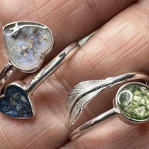 Anillo ajustable de cremación para mascotas en plata esterlina, anillo para cenizas, anillos conmemorativos, joyas de cremación, joyas conmemorativas, anillo para cenizas de mascotas, anillo para el cabello