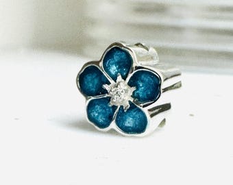 Forget Me Not Sterling Silver Cremation Charm: Pandora Compatible, Pet/Human Ashes Keepsake