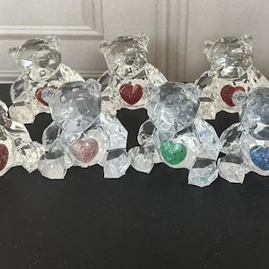 Resin Pet Memorial Bear Figurine, Keepsake Heart Tribute, Pet Loss Remembrance
