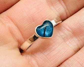Sterling Silver Heart Urn Ring, Pet Memorial Ashes Keepsake Jewellery