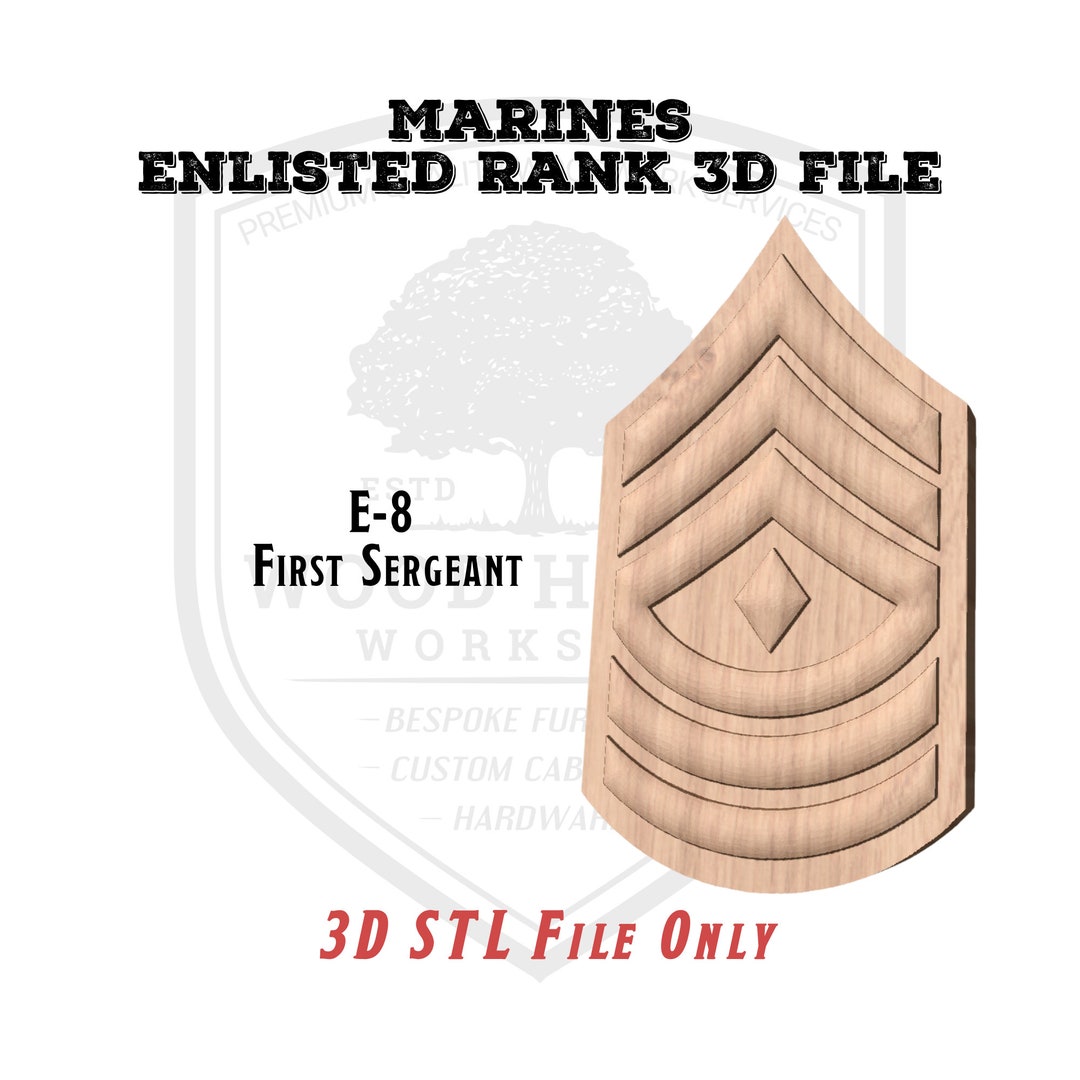Marine Corps Enlisted Rank 3D File E-8 First Sergeant Military Rank ...
