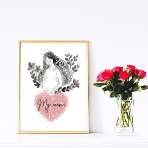 Mothers day Printable Art, Instant Digital Download Black Mother, mothers day printable wall decor, Mother&#39;s Day Gift, mothers day print