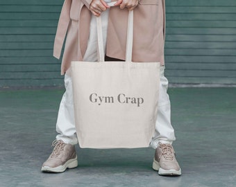 Minimalist Canvas Shopping Tote, Reusable Gym Bag
