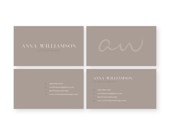 Modern Business Card Template: Minimalist Editable Design (Canva, Digital Download)