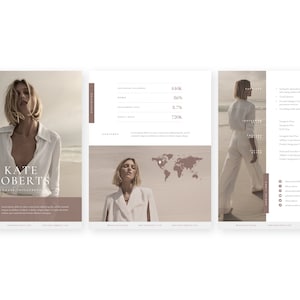 3 Page Media Kit & Rate Card Template | Instagram Influencer, Blogger Media Kit, Rate Sheet Template, Canva Template, Social Media Kit