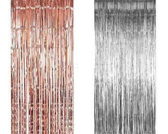 1*2m Foil fringe curtain silver or Rose gold, Party, weddings, birthday, Backdrops