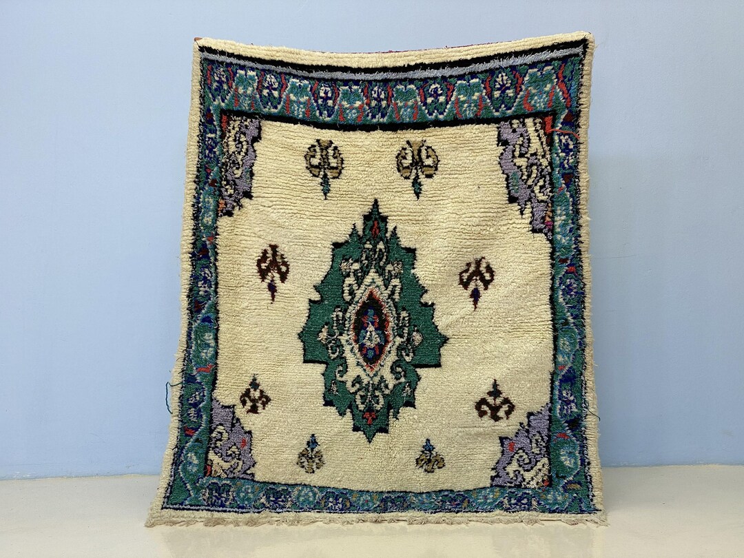 Moroccan Kilim Rug - Handwoven Berber Wool, Soft Flatweave 5x4 Ft - Etsy