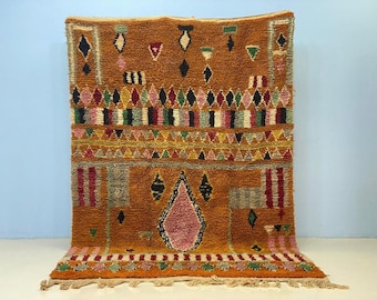 Moroccan Beni Ourain Rug, Wool, Soft Shaggy Texture (Handmade)