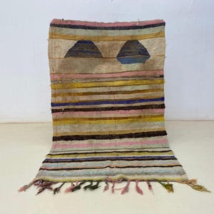 Marockansk boucherouitematta, ullkelim, färgglad boho-stil (12x7,5 m)