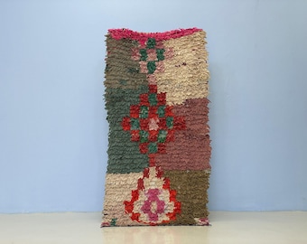Marokkaans wollen kilim-kleed: vintage Berber-stijl (kleine gelaagde maat)