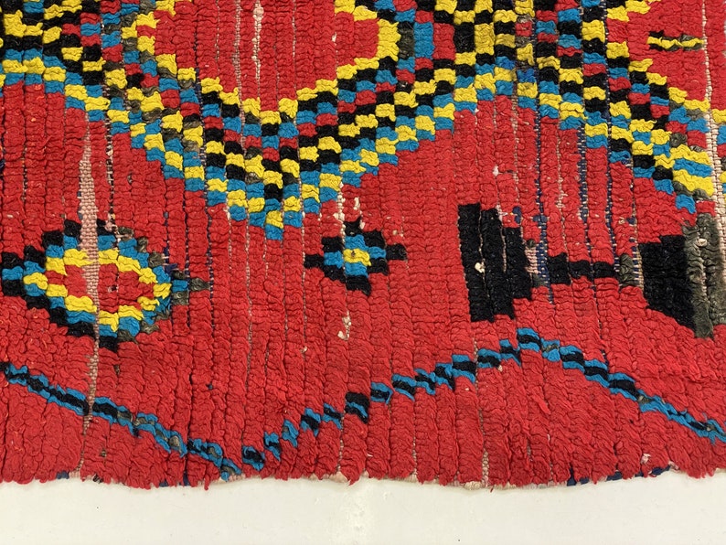 Long Vintage Runner 6.8x2.3 Ftred Beni Ourain Runnerunique Vintage