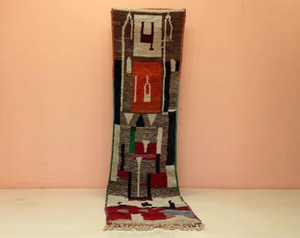 Moroccan Wool Runner: Bedouin Inspired, Handmade Bohemian Rug