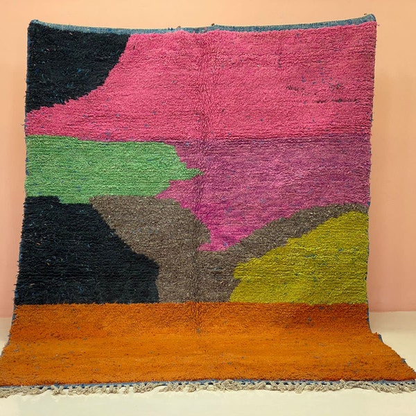Luxurious Berber Carpet 5x12-Colorful Berber Rug-Gorgeous Beni Ourain Rug-Colorful Boujaad Rug-Handwoven Wool Rug-3x4 Area Rug-Washable Rug