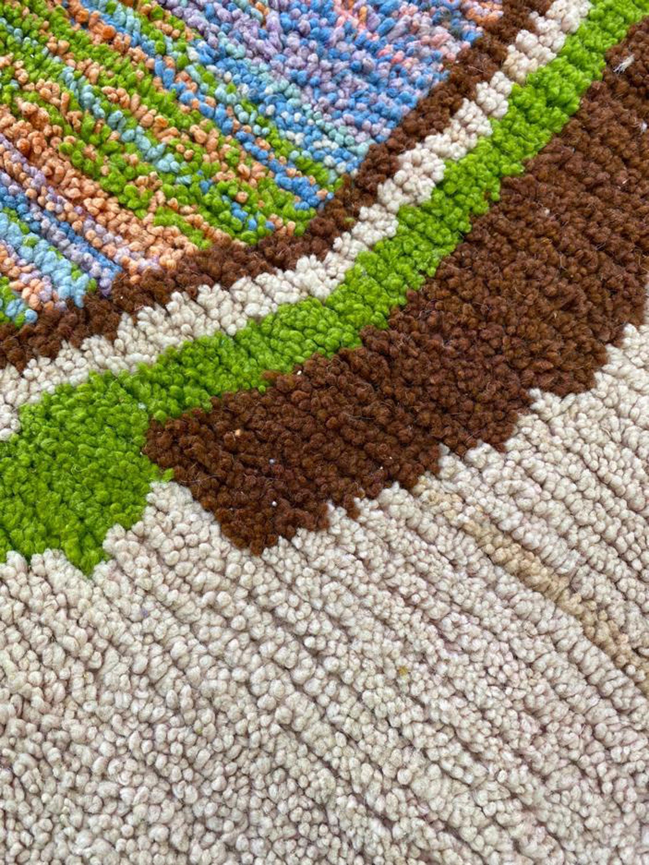 モロッコウールラグ：幾何学模様 - ハンドメイド、洗える - Etsy 日本