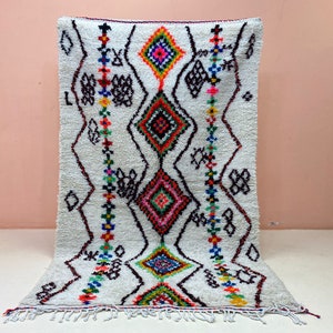 Luxurious Berber Rug-Amazing Colorful Rug-Rug for Living Room-Geometric Rug-Fabulous Custom Rug-5x7 Beni Ourain Rug-Artistic Boujaad Carpet