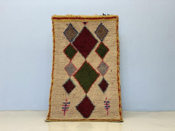 Faded Beni Ourain Rug: Boho Flatweave, Soft Durable Cotton