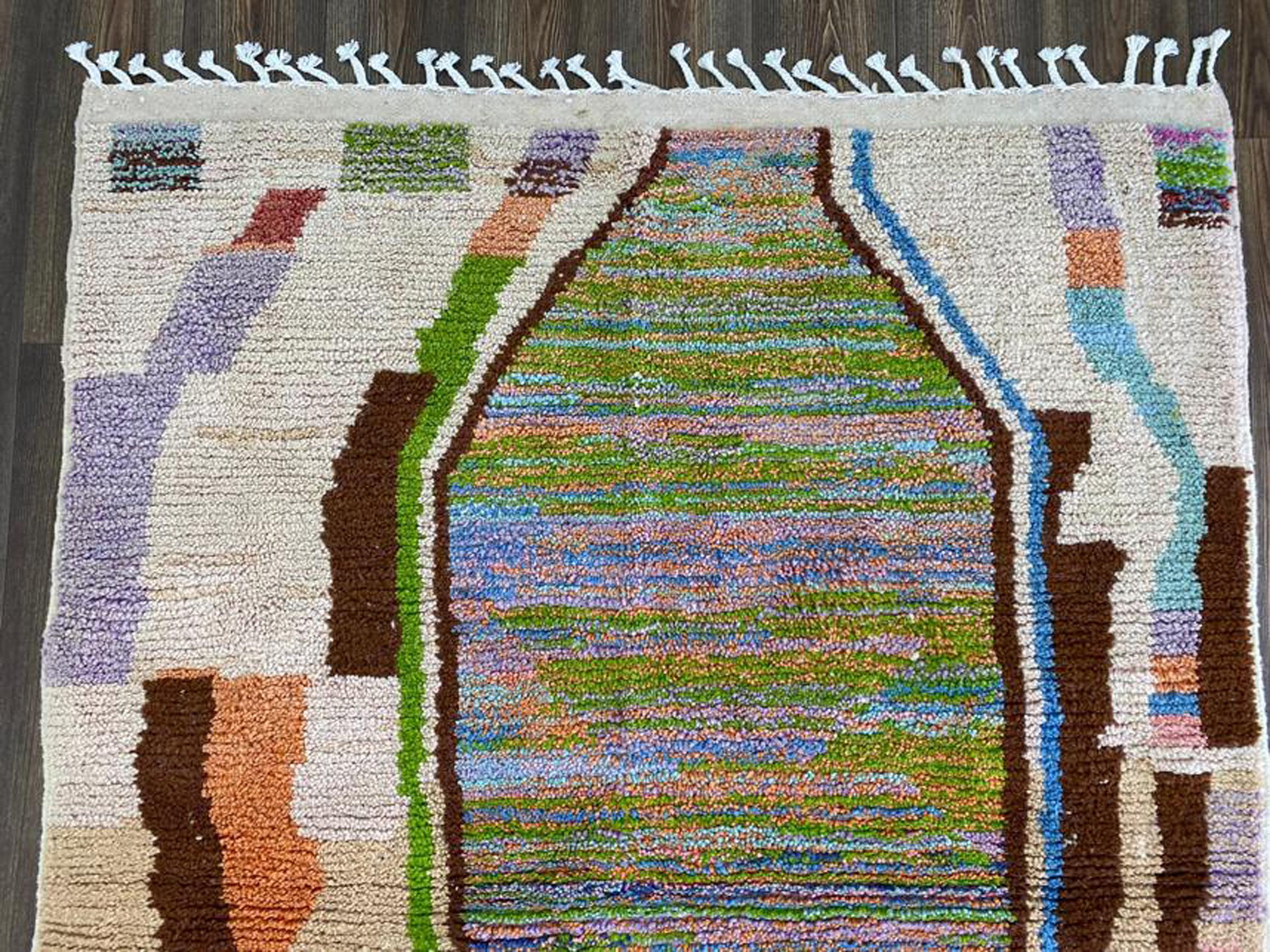 モロッコウールラグ：幾何学模様 - ハンドメイド、洗える - Etsy 日本