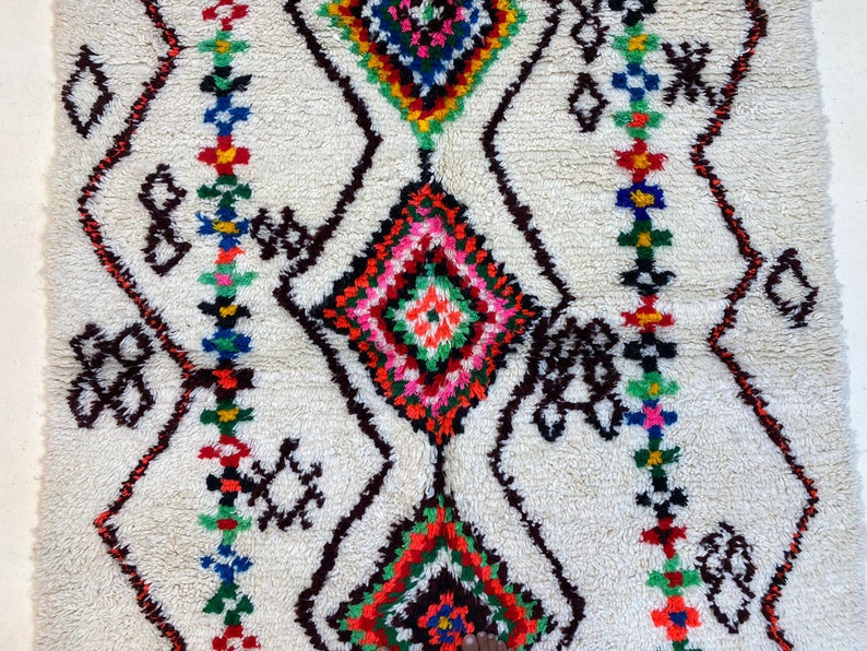 Luxurious Berber Rug-Amazing Colorful Rug-Rug for Living Room-Geometric Rug-Fabulous Custom Rug-5x7 Beni Ourain Rug-Artistic Boujaad Carpet image 4