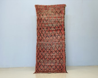 6,9x2,6 Fuß Schicker handgemachter marokkanischer Teppich - Vintage Marokkanischer Teppich - Boho Region Läufer - Marokkanischer Berber Teppich - Dekor Home Teppich 60er