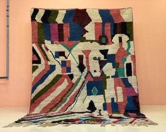 Multi Colorful Custom Rug-Moroccan Wool Carpet-Large Custom Rug-Fabulous Wool Carpet-Colorful Rug for Living Room-Bohemian carpet