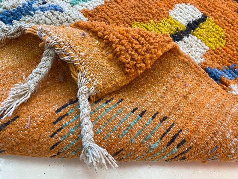 Orange Beni Ourain Rug 9x12orange Rug for Living Room 5x7artistic