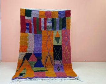 Custom Colorfull Moroccan Rug, Moroccan Boujaad Rug, Handmade Rug, Custom Moroccan Rug, Unique Colorful Carpet , Berber Rug , Home Decor Rug