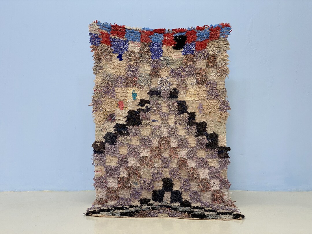 109×71cm　セネ（サナンダジ）手織りキリム モロッコのキリムラグ：手織り、鮮やかな色彩、持続可能な織物 - Etsy 日本