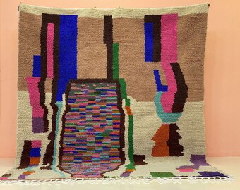 Multi Colorful Custom Rug-Rug for Living Room-Handwoven Wool Rug-5x7 Beni Ourain Rug-Bohemian Carpet-8x10 Large Custom Rug-Fabulous Carpet