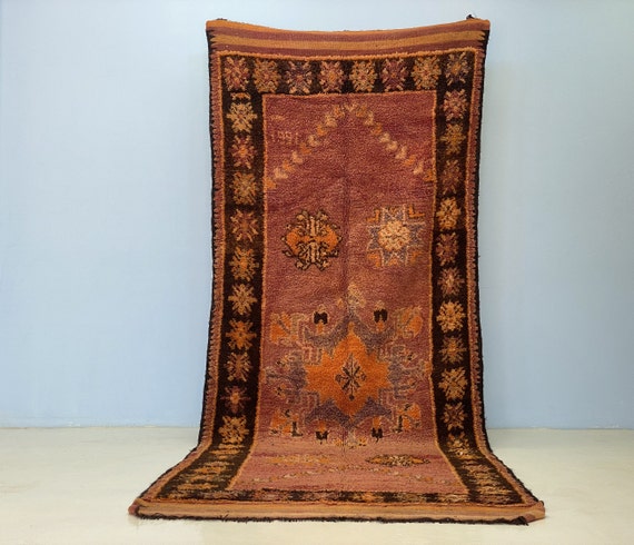 ヴィンテージ 手織り ランナーラグ 70×285cm ウール100%