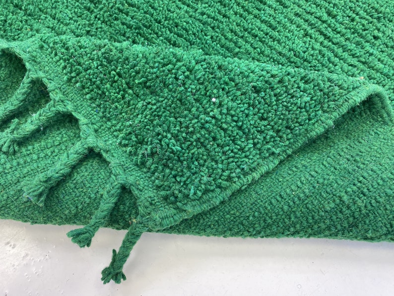 Green Custom Moroccan Rug-5x7 Green Beni Ourain Rug-Moroccan Wool Carpet-Green Rug for Living Room-Handwoven Wool Rug-Fabulous Berber Rug image 9