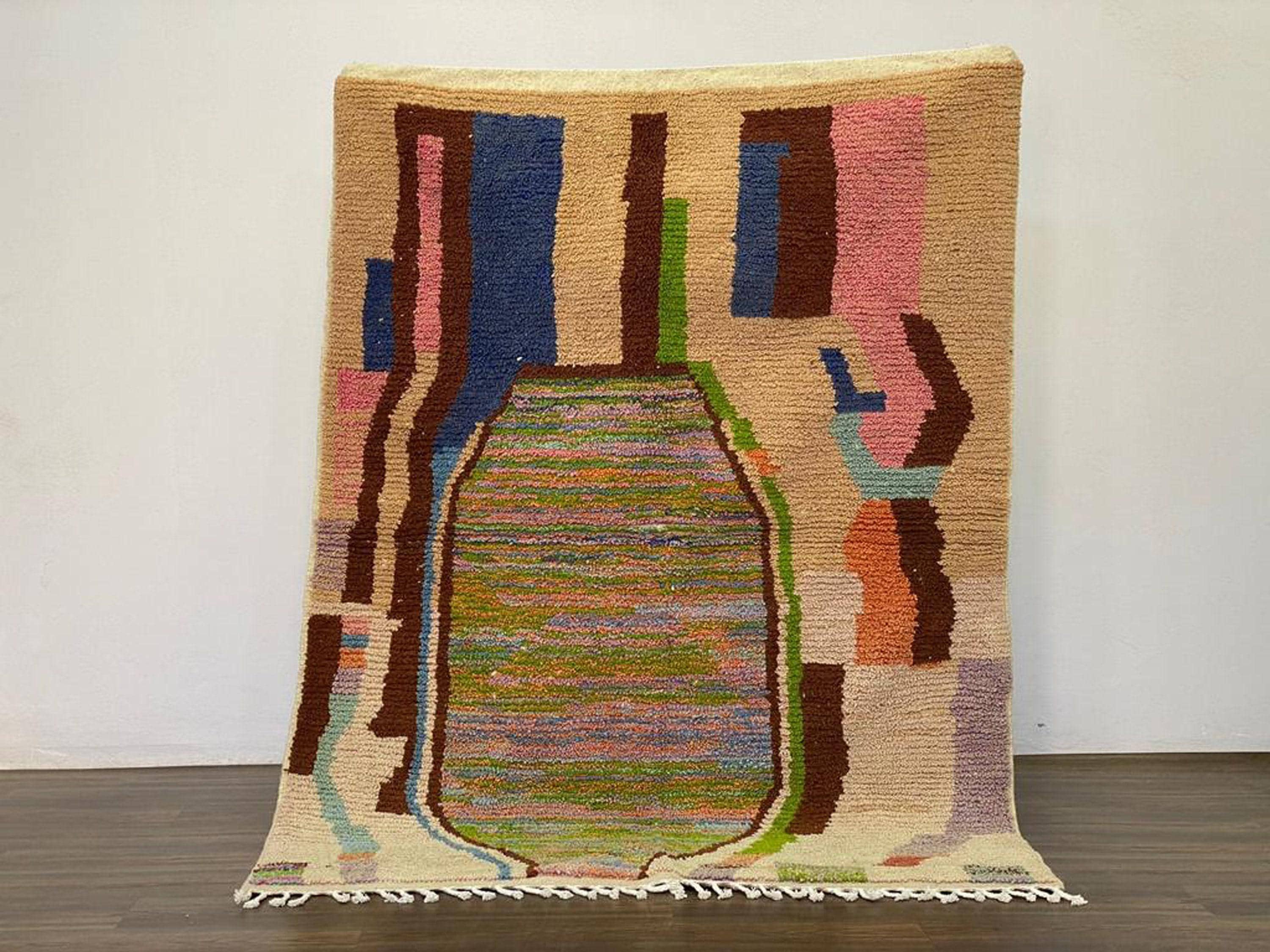 モロッコウールラグ：幾何学模様 - ハンドメイド、洗える - Etsy 日本