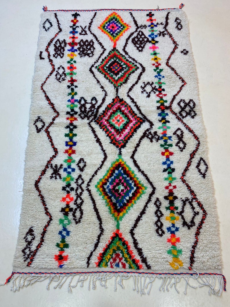 Luxurious Berber Rug-Amazing Colorful Rug-Rug for Living Room-Geometric Rug-Fabulous Custom Rug-5x7 Beni Ourain Rug-Artistic Boujaad Carpet image 5