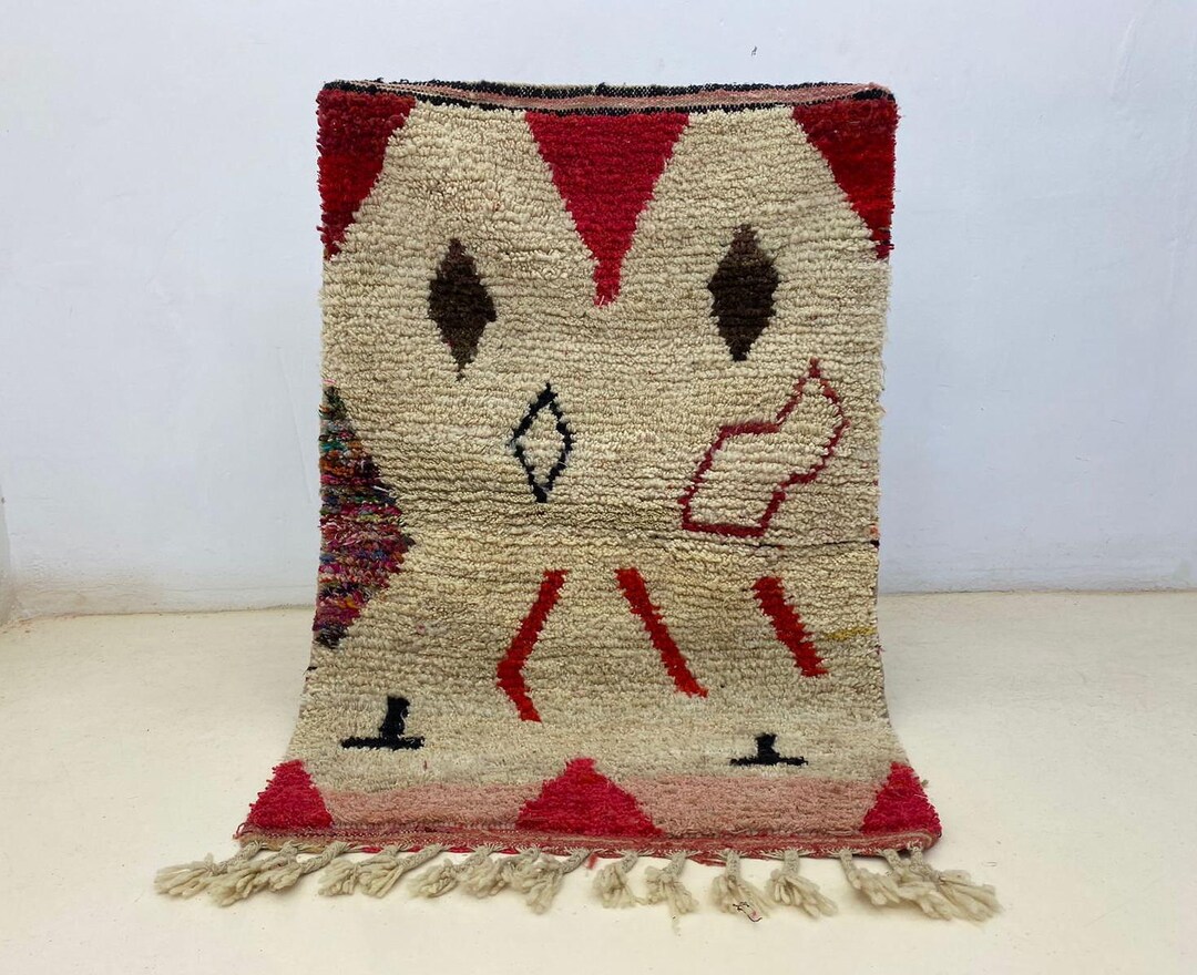 Bedouian Rug Beni Ourain Wool Rug: Soft Shaggy Texture, Bedouin Inspired - Etsy