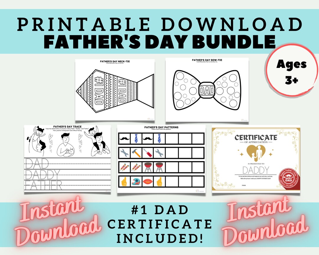 Father's Day, Activity Bundle, for Toddler, Preschool, Prek ...