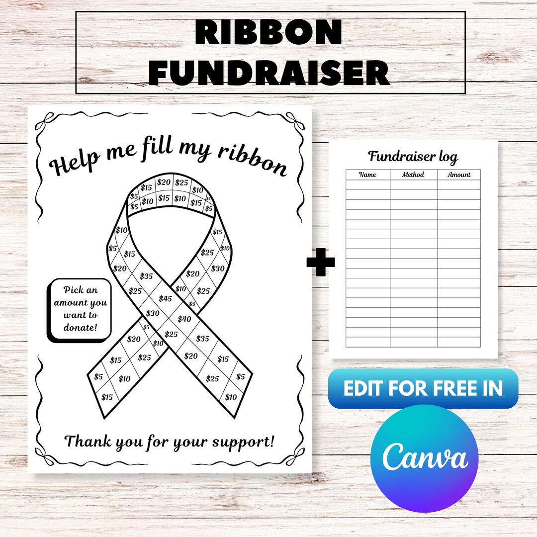 Editable Fill My Ribbon Fundraiser, Cancer Fundraiser, Cancer Awareness ...