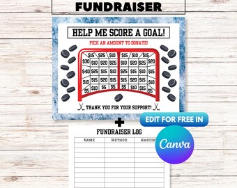 Recaudación de fondos de hockey editable, donaciones de hockey sobre hielo, elige una fecha para donar, formulario de recaudación de fondos, recaudación de fondos para equipos, idea de folleto para recaudación de fondos de hockey