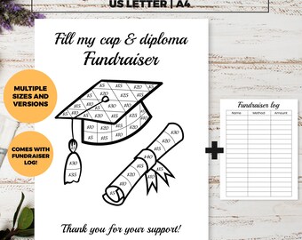 Recaudación de fondos para graduación, oscurecer mi pizarra, llenar mi birrete de graduación, recaudación de fondos para educación, completar folleto de recaudación de fondos, plantilla de recaudación de fondos