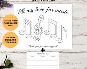 Recaudación de fondos para la música, Donaciones de músicos, Llena mi amor por el tablero negro, elige una fecha para donar, completa la recaudación de fondos, recaudación de fondos para la escuela de música