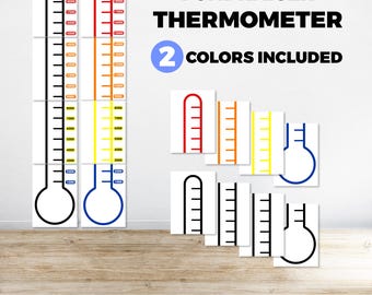 Termómetro de recaudación de fondos imprimible para el seguimiento de recaudaciones de fondos sin fines de lucro. Termómetro para objetivos de recaudación de fondos realmente grandes. Seguimiento de donaciones para objetivos grandes.