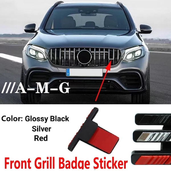 1 x AMG Front Grill grille logo badge amg emblem stickers