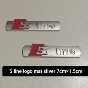2 S line logotyp emblem badge självhäftande sline matt metall silver