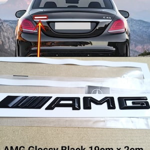 1 logotipo AMG Mercedes pegatinas negras brillantes pegatina emblema