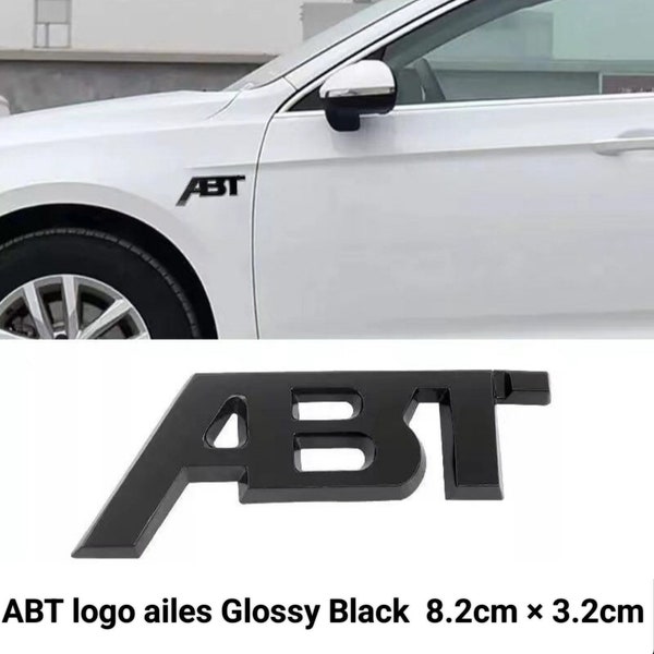 1 logo-ABT emblème autocollants pour ailes en Glossy Black