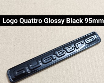 1 logo Quattro Glossy Black emblem Rear trunk 95mm