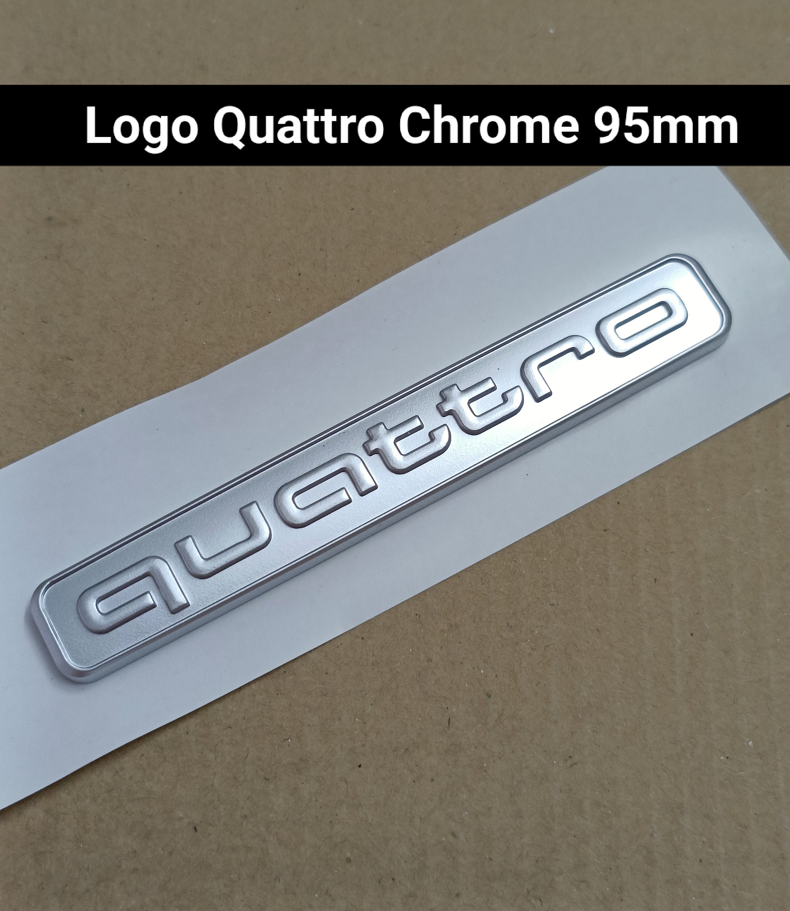 1x Audi Quattro Emblem Schwarz Glanz Heck Logo Heckklappe Schriftzug  Aufkleber 