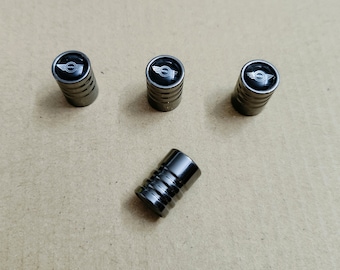 Set of 4 black valve caps for Mini-Coopers